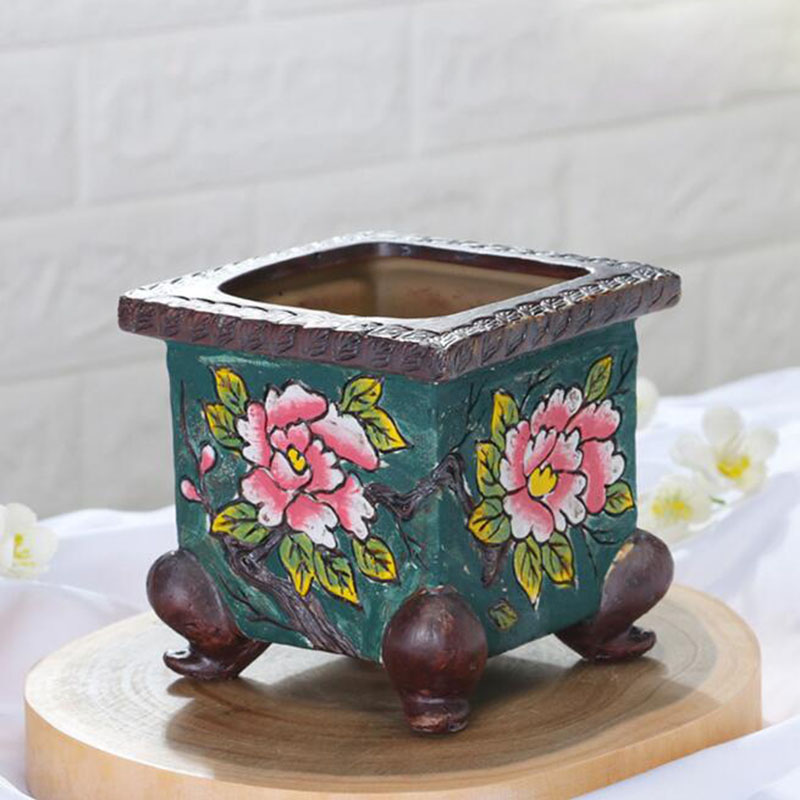 Snake Plant Ceramic - Korean Style Handpainted Floral Pattern Ceramic
