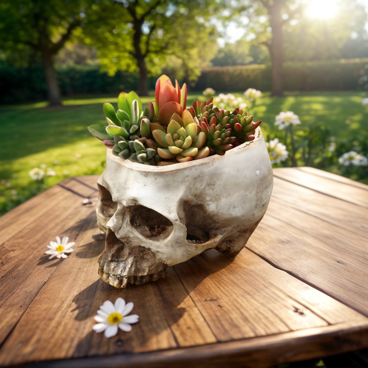 1PC, Creative Skull Flowerpot, - Snake Plant Ceramic ulasan dan harga