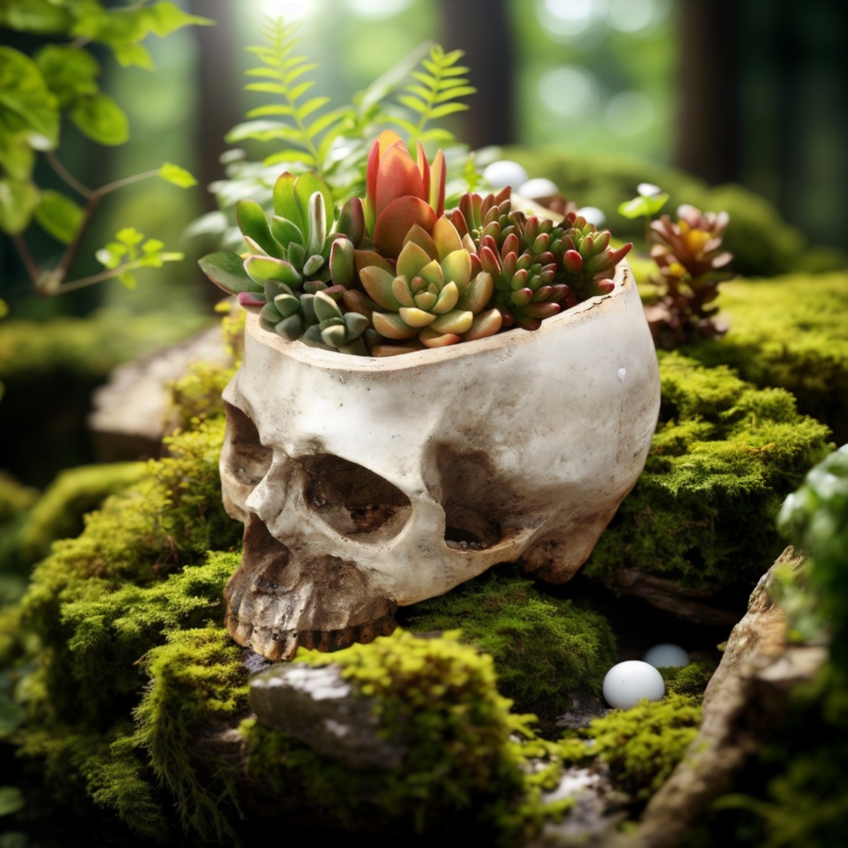 1PC, Creative Skull Flowerpot, - Snake Plant Ceramic ulasan dan harga