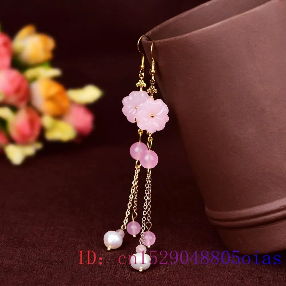 Pink Jade Flower Earrings Chal - Plant Parent Gifts ulasan dan harga