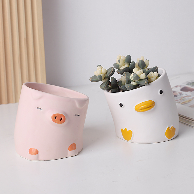 Cartoon Animals Succulent Plan - Snake Plant Ceramic ulasan dan harga