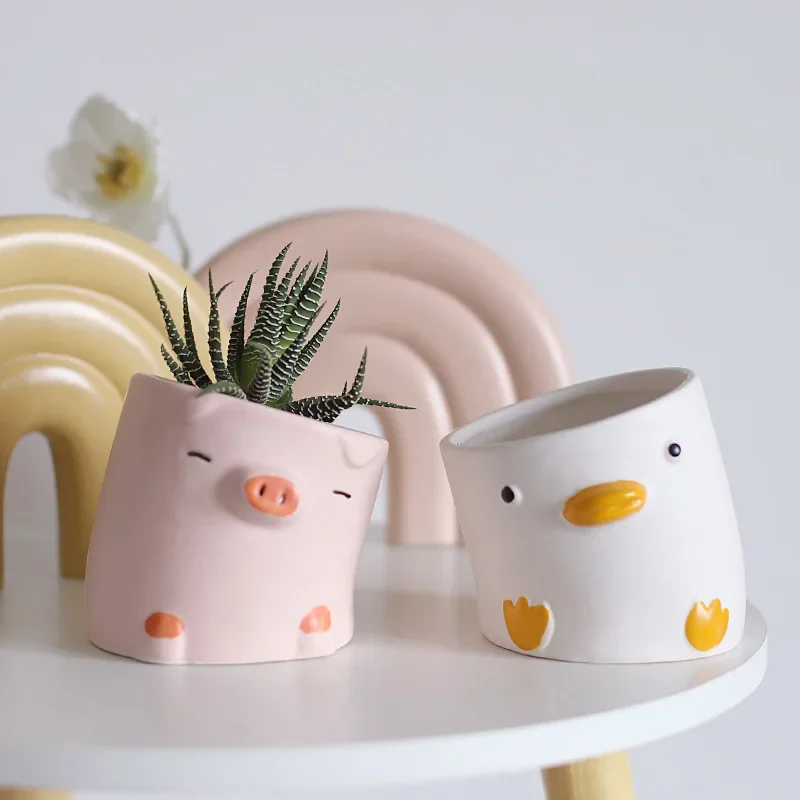 Cartoon Animals Succulent Plan - Snake Plant Ceramic ulasan dan harga