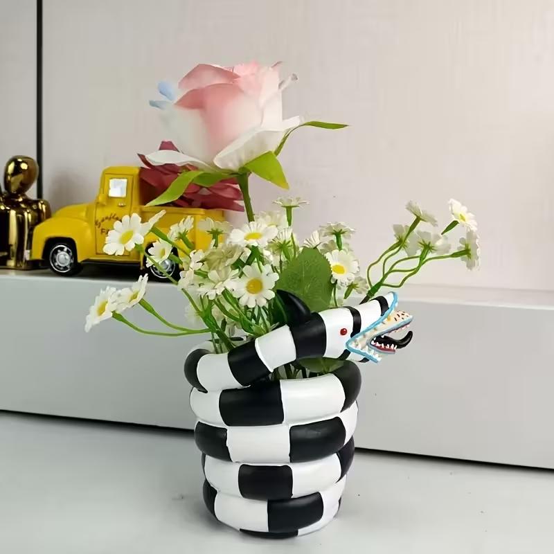 1 Piece Black and White Snake- - Snake Plant Ceramic ulasan dan harga