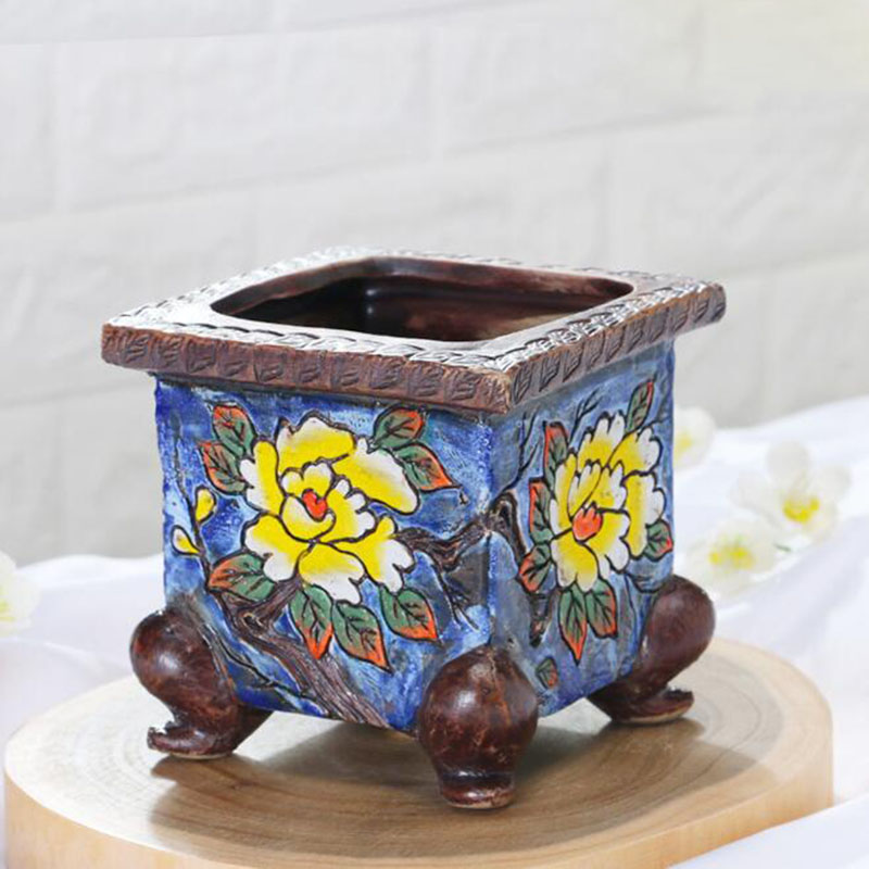 Korean Style Handpainted Flora - Snake Plant Ceramic ulasan dan harga