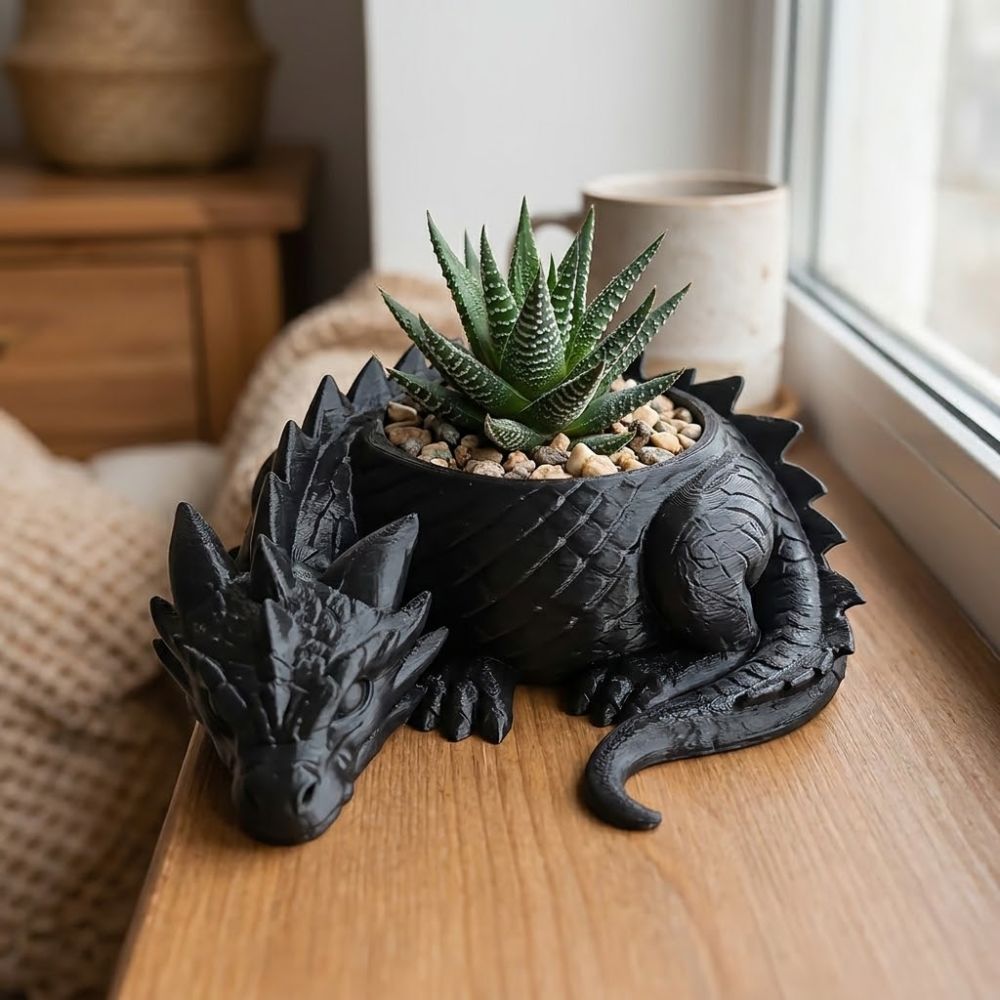 3D Printed Dragon Shaped Plant - Snake Plant Ceramic ulasan dan harga
