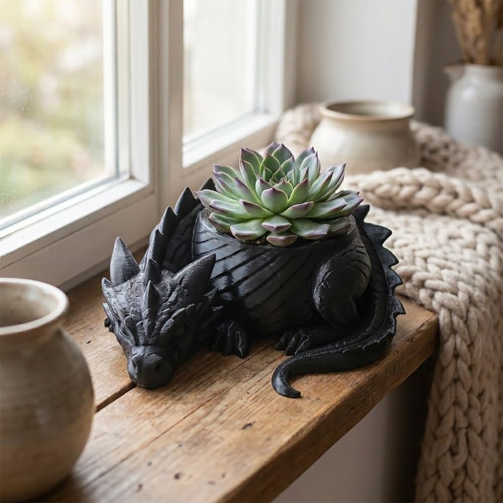 3D Printed Dragon Shaped Plant - Snake Plant Ceramic ulasan dan harga