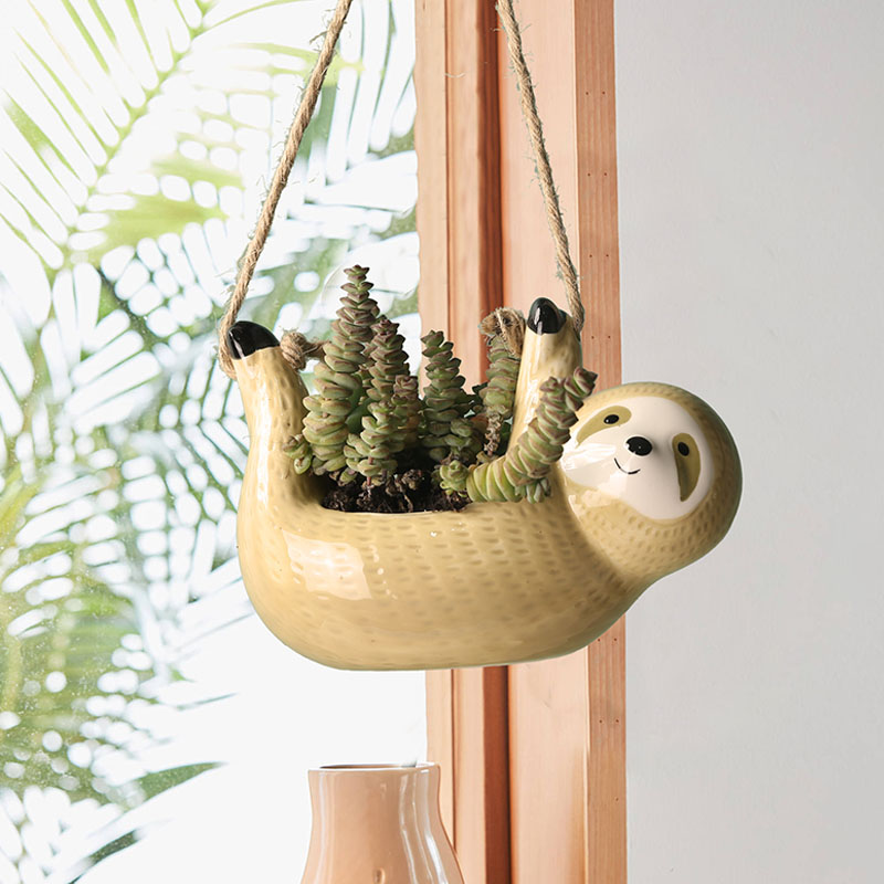 1Pcs Ceramic Hanging Plant Pot - Snake Plant Ceramic ulasan dan harga