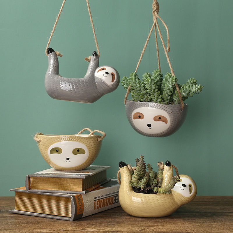 1Pcs Ceramic Hanging Plant Pot - Snake Plant Ceramic ulasan dan harga